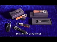 سيارة العلامة التجارية الهدية المعدنية المخصصة Pu الجلد سلسلة مفاتيح سيارة سلسلة مفاتيح الأعمال حلقة مفاتيح